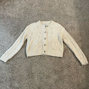 Cream button down knitted cardigan. Size small.